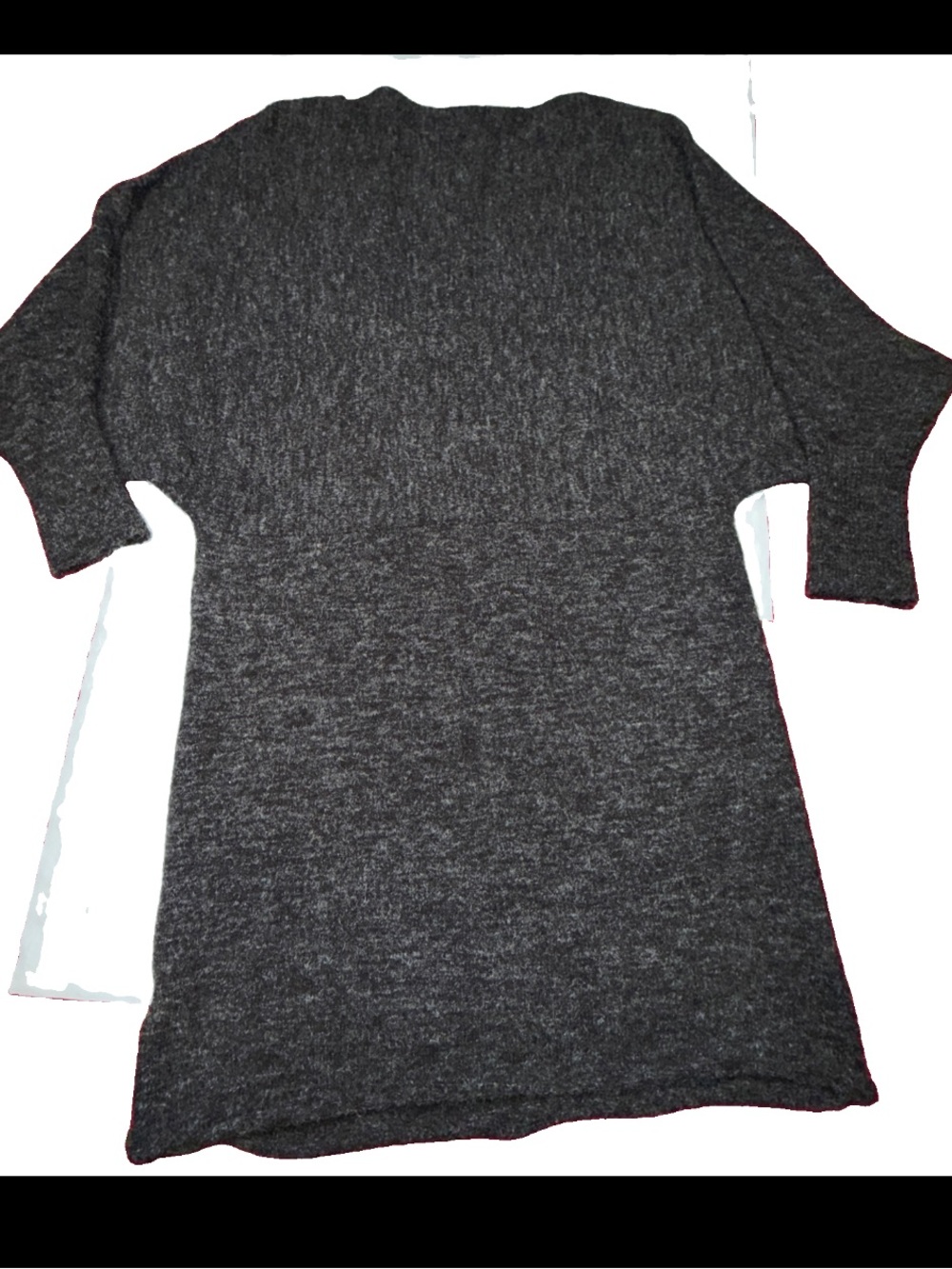 KERISMA Black Gray Batwing 3/4 Sleeve Knit Sweater DRESS Wide Sleeve Slouchy M L